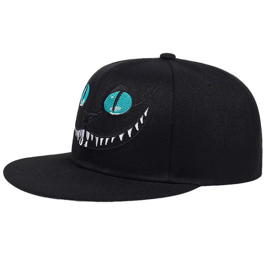 Cute Smiley Cat Embroidery Cotton Adjustable Baseball Caps For Men's and Women's