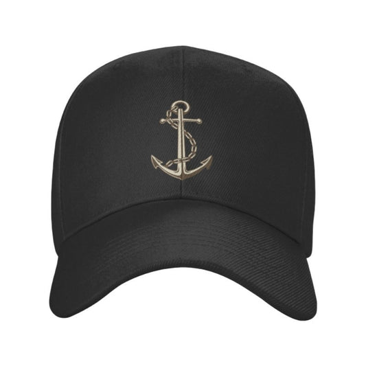 Navy Achor Captain Embroidered Adjustable Baseball Cap for Men and Women