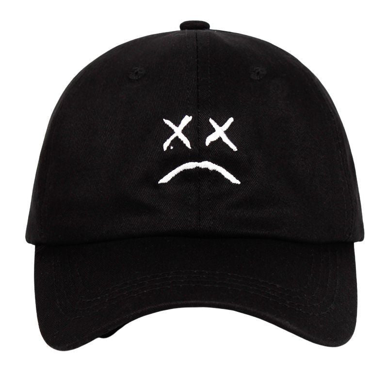 Fashion Sad Face Pattern Embroidered Baseball Caps For Men Women