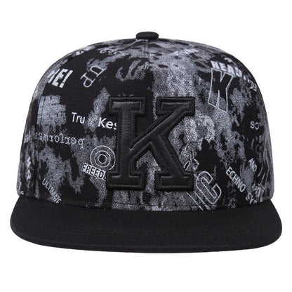 Hip hop snapback K Letter Embroidery Adjustable Baseball Cap For Men and Women